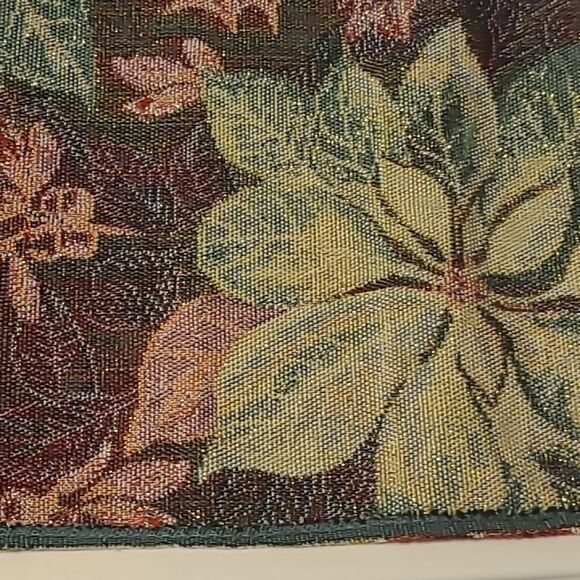 Festive Poinsettia Tapestry Table Runner - Picture 9 of 14